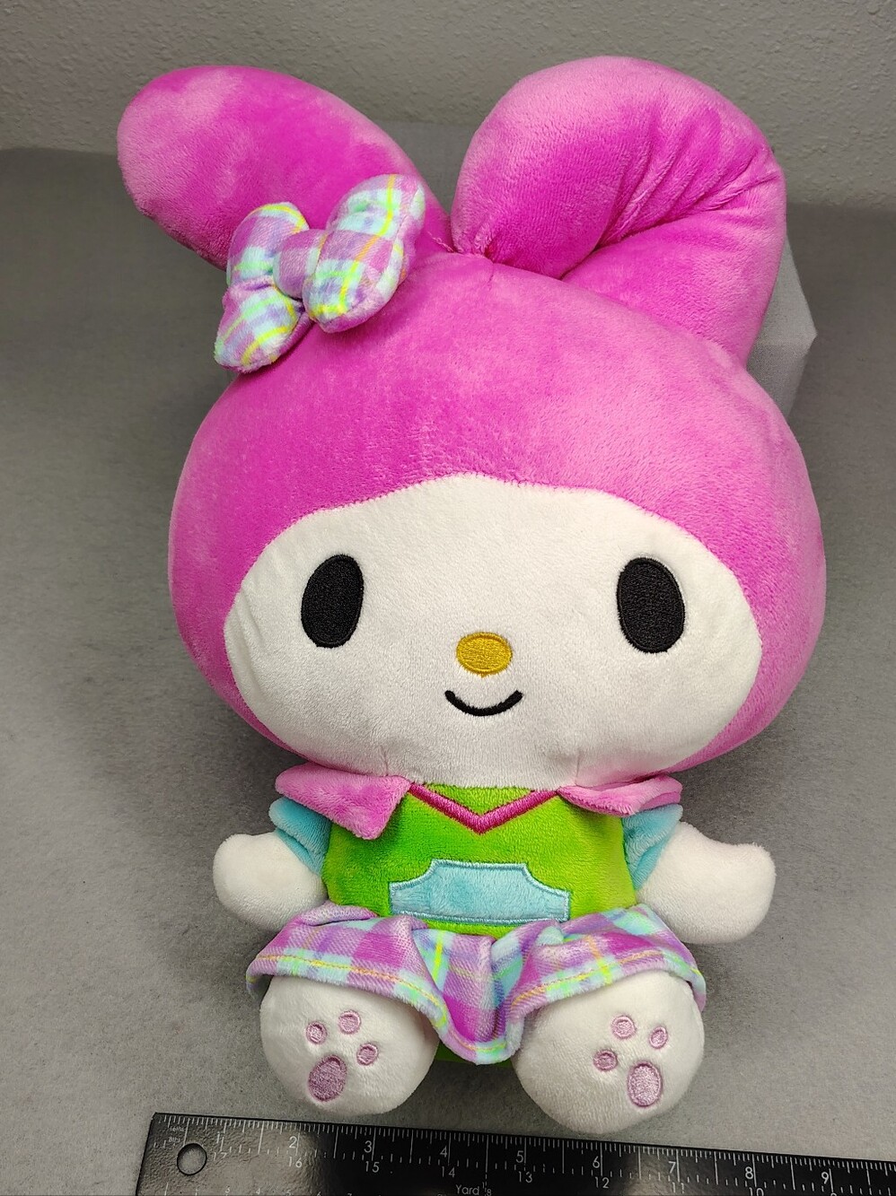 Sanrio My Melody Plush - Hello Kitty And Friends With Plaid Bow